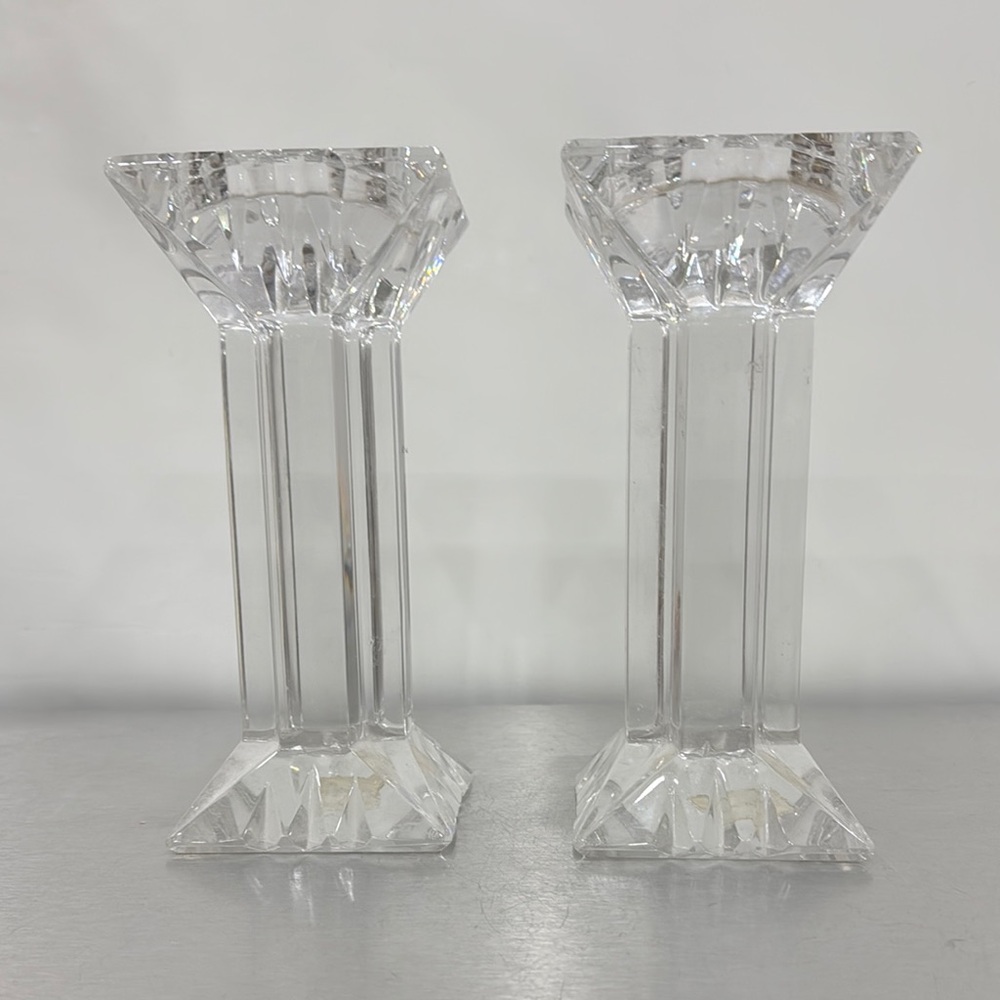 Lenox Crystal Candle Holder Set w/ Elegant Accents.  Never used.